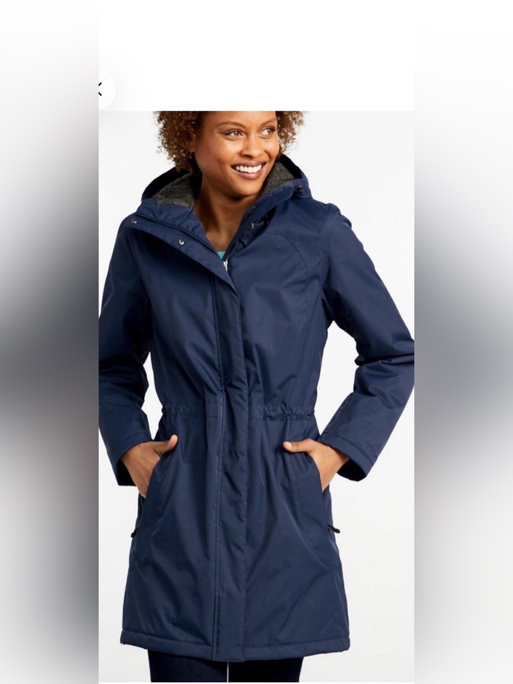 L.L.Bean Women's Winter Warmer Insulated Coat Navy Medium